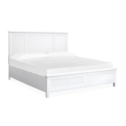 Salt Life Home Windmill Harbour White Whisp and Sand Queen Panel Bed