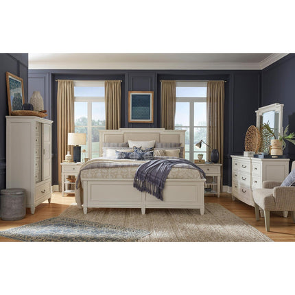 Magnussen Home Willowbrook Egg Shell White California King Panel Upholstered Bed