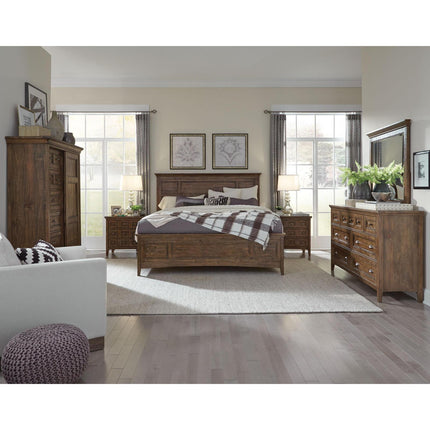 Magnussen Home Bay Creek Toasted Nutmeg Panel Queen Size Bed With Storage