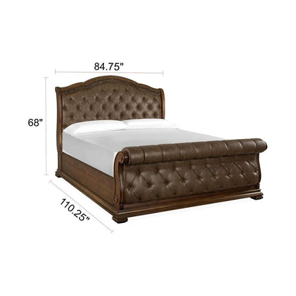 Magnussen Home Durango Willadeene Brown Upholstered Sleigh Bed
