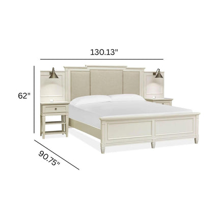 Magnussen Home Willowbrook Egg Shell White Upholstered Wall Panel California King Bed