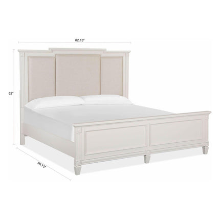 Magnussen Home Willowbrook Egg Shell White California King Panel Upholstered Bed