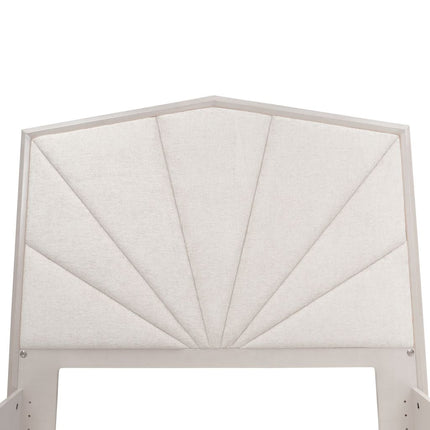 Michael Amini Fantosini King Tufted Panel Bed - Silver Mist
