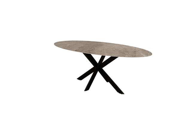 Keramik-Esstisch Ankara Bronze - oval - Matrix ultra-dünn