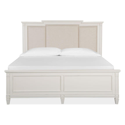 Magnussen Home Willowbrook Egg Shell White California King Panel Upholstered Bed