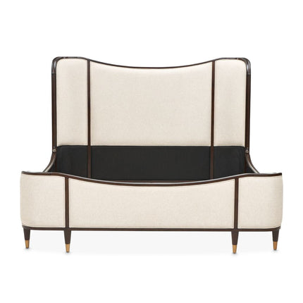 Michael Amini Camellia Field Queen Upholstered Bed - Warm Pecan
