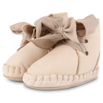 Pina Organza Booties | Powder Nubuck + Mocha Cotton