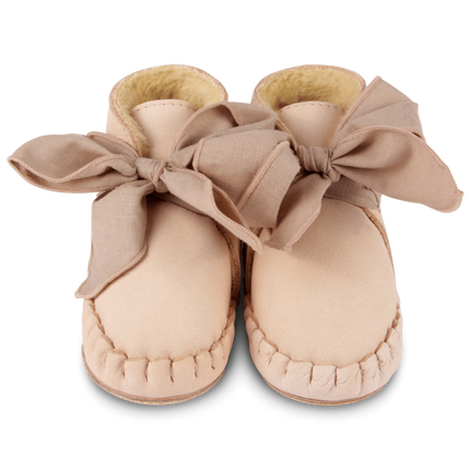 Pina Organza Booties | Powder Nubuck + Mocha Cotton