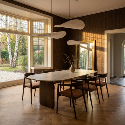 Keramiek eettafel Taj Mahal Sand - Plat Ovaal - Flip Walnut Brown 2x