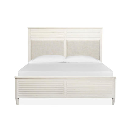 Salt Life Home Echo Isles Sea Pearl and Driftwood California King Upholstered Panel Bed