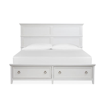 Magnussen Home Juniper Hill Whisper White California King Panel Storage Bed