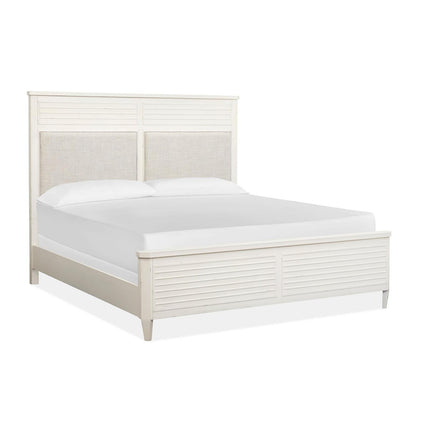 Salt Life Home Echo Isles Sea Pearl and Driftwood Queen Upholstered Panel Bed