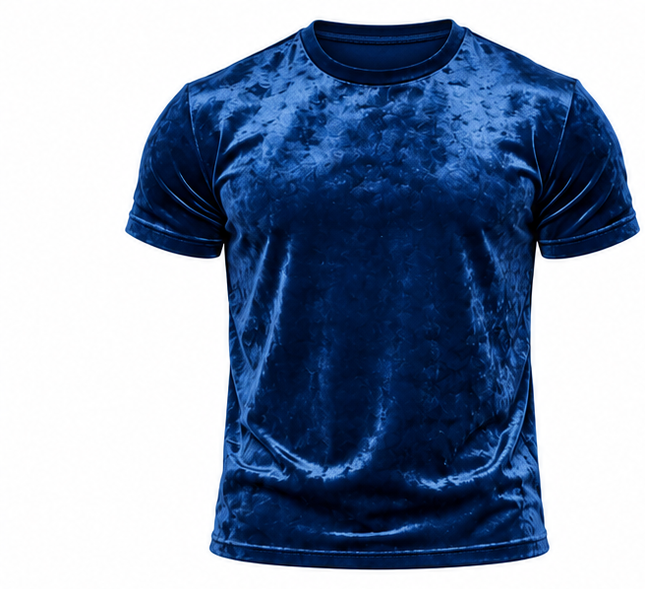 Heren Fluwelen T-shirt – Slim Fit Velvet Shirt met Ronde Hals en Korte Mouwen – Zacht, Ademend & Casual – Zwart, Rood en Blauw