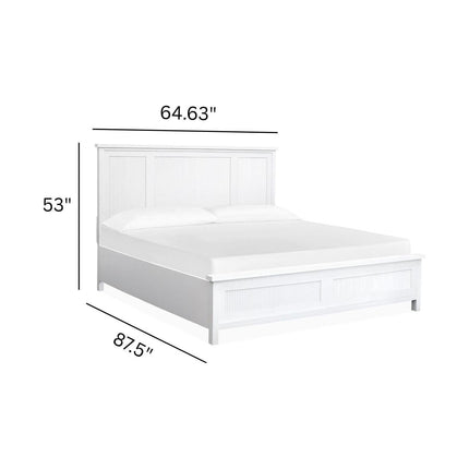 Salt Life Home Windmill Harbour White Whisp and Sand Queen Panel Bed