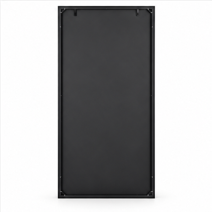 Grote zwarte staande passpiegel 172 x 78 cm met rechthoekig aluminium frame en gehard glas, vloerspiegel voor slaapkamer of woonkamer