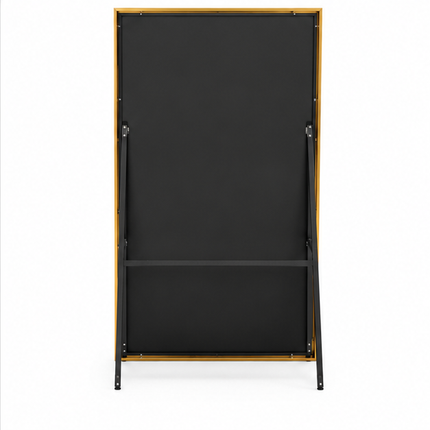 Grote gouden staande passpiegel 172 x 78 cm met rechthoekig aluminium frame en gehard glas, vloerspiegel voor slaapkamer of inloopkast