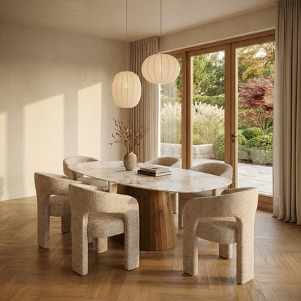 Keramik-Esstisch Cuarzo Reno - Dänisches Oval - Sjors Toscane 2x