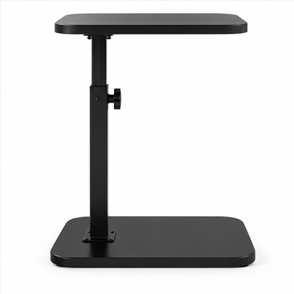 Verstelbare Bijzettafel met Houtlook Blad – 360° Draaibaar – In Hoogte Verstelbaar – Opklapbare Laptoptafel – Multifunctionele Salontafel – Zwart Metalen Onderstel – Bruin/Zwart/Wit
