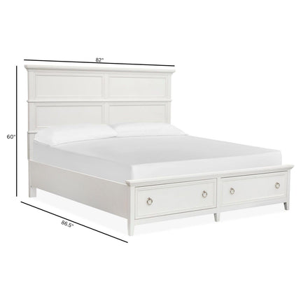 Magnussen Home Juniper Hill Whisper White Panel Storage Bed