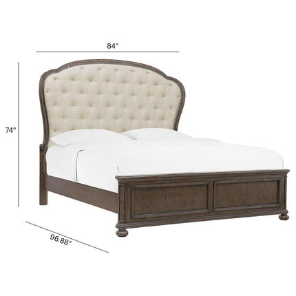 Pulaski Furniture Saddle Creek Timber Brown Upholstered Bed