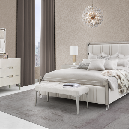 Michael Amini Penthouse Short Panel Bed - Ash Gray