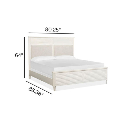 Salt Life Home Echo Isles Sea Pearl and Driftwood King Upholstered Panel Bed