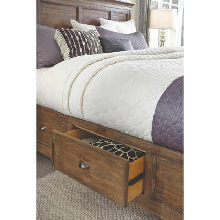 Magnussen Home Bay Creek Toasted Nutmeg Panel Queen Size Bed With Storage