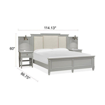 Magnussen Home Glenbrook Pebble Upholstered Wall Bed