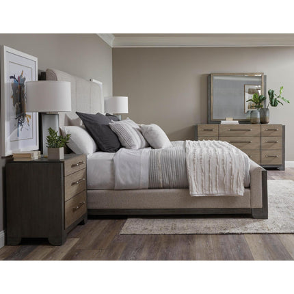 Pulaski Furniture Anderson Park Moose Trail And Frontier Brown Upholstered Bed