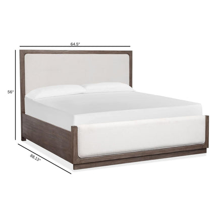 Magnussen Home Westbourne Dark Umber Upholstered Panel Queen Bed