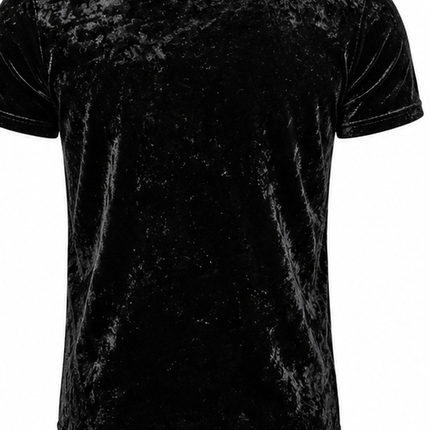 Heren Fluwelen T-shirt – Slim Fit Velvet Shirt met Ronde Hals en Korte Mouwen – Zacht, Ademend & Casual – Zwart, Rood en Blauw