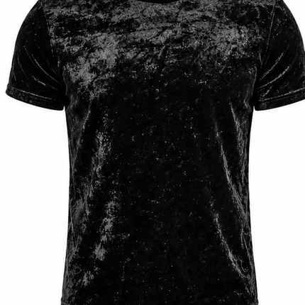 Heren Fluwelen T-shirt – Slim Fit Velvet Shirt met Ronde Hals en Korte Mouwen – Zacht, Ademend & Casual – Zwart, Rood en Blauw